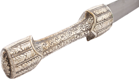 FINE LARGE SILVER MOUNTED OTTOMAN JAMBIYA, 18th CENTURY - The History Gift Store