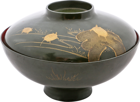 JAPANESE LACQUER BOWL AND COVER. - The History Gift Store