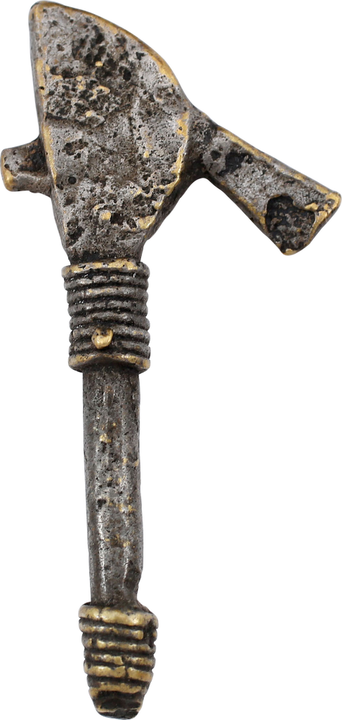 ASHANTI FIGURAL GOLD WEIGHT, BATTLE AXE. C.1900, ex: Sir Cecil Armitage Collection - The History Gift Store