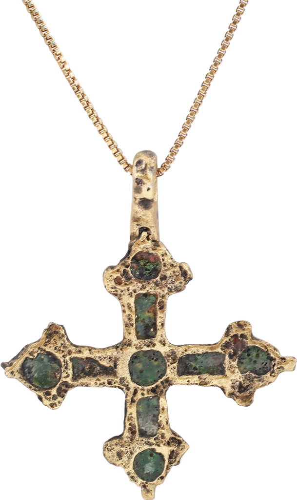 MEDIEVAL RUSSIAN ENAMELED CROSS NECKLACE, 10TH-13TH CENTURY - The History Gift Store