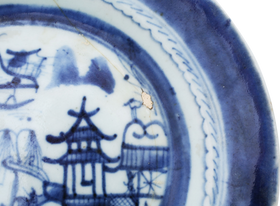 CHINESE EXPORT BLUE ON WHITE PLATE, 18TH CENTURY - The History Gift Store