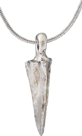 HELLENISTIC GREEK ARROWHEAD PENDANT NECKLACE, 300 - 100 BC - The History Gift Store