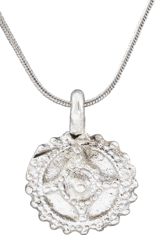 MEDIEVAL CHRISTIAN WHEEL OF FORTUNE AMULET NECKLACE - The History Gift Store