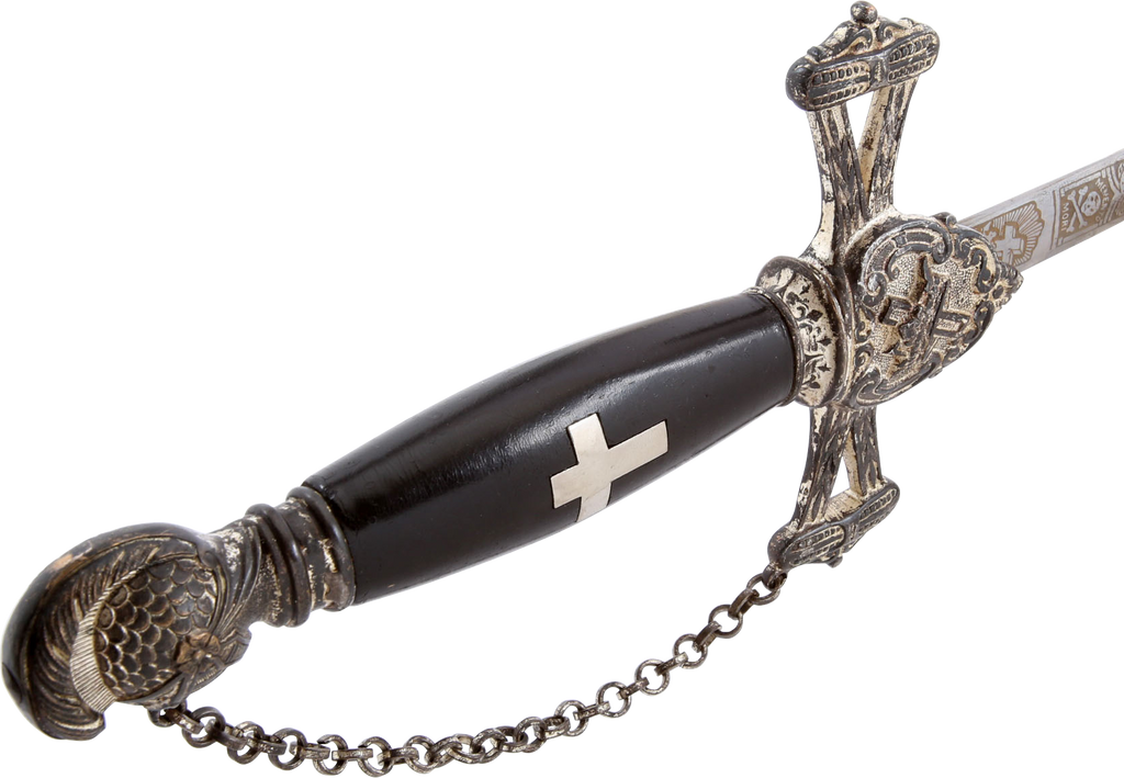 SILVERED HILTED KNIGHT’S TEMPLAR SWORD, C.1882-1925 - The History Gift Store