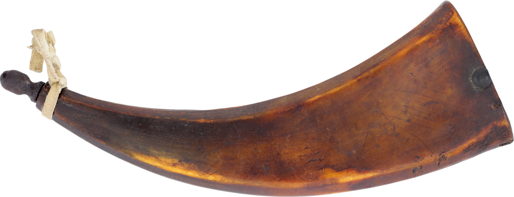 AMERICAN OR EUROPEAN FLATTENED HORN POWDER HORN, C.1650-1700 - The History Gift Store