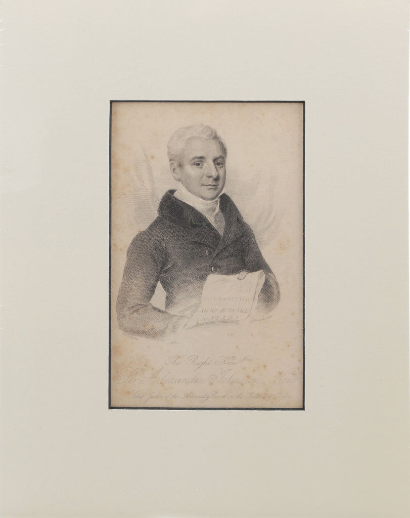 ORIGINAL ENGLISH LITHOGRAPH, SIR ALEXANDER JOHNSTON 1821 - The History Gift Store