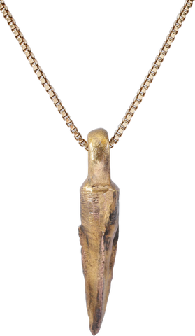 HELLENISTIC GREEK ARROWHEAD PENDANT NECKLACE, 300 - 100 BC - The History Gift Store