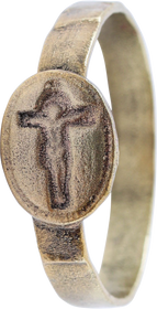 FINE MEDIEVAL/RENAISSANCE EUROPEAN CHRISTIAN RING, SIZE 12 1/2 - The History Gift Store