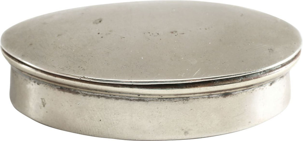 ENGLISH SILVERED PEWTER SNUFF BOX C.1900 - The History Gift Store