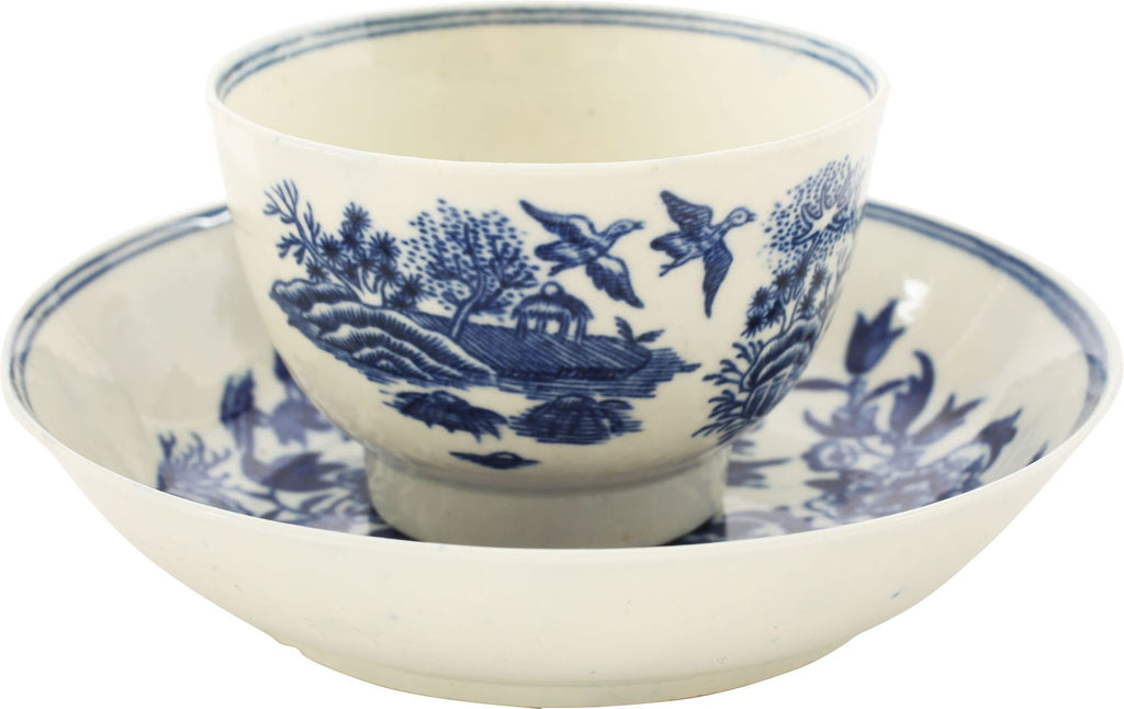 FIRST PERIOD WORCESTER TEA BOWL AND UNDER BOWL - The History Gift Store