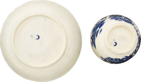 FIRST PERIOD WORCESTER TEA BOWL AND UNDER BOWL - The History Gift Store