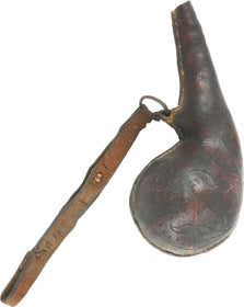 INDOPERSIAN HIDE POWDER FLASK FOR MATCHLOCK MUSKET - Fagan Arms