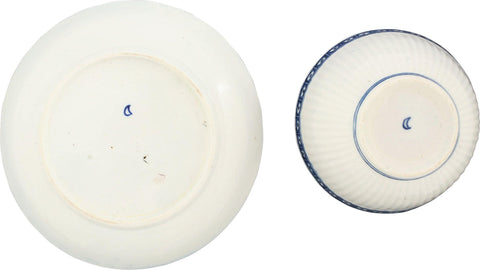 FIRST PERIOD WORCESTER TEA BOWL AND SAUCER. C.1770. - The History Gift Store