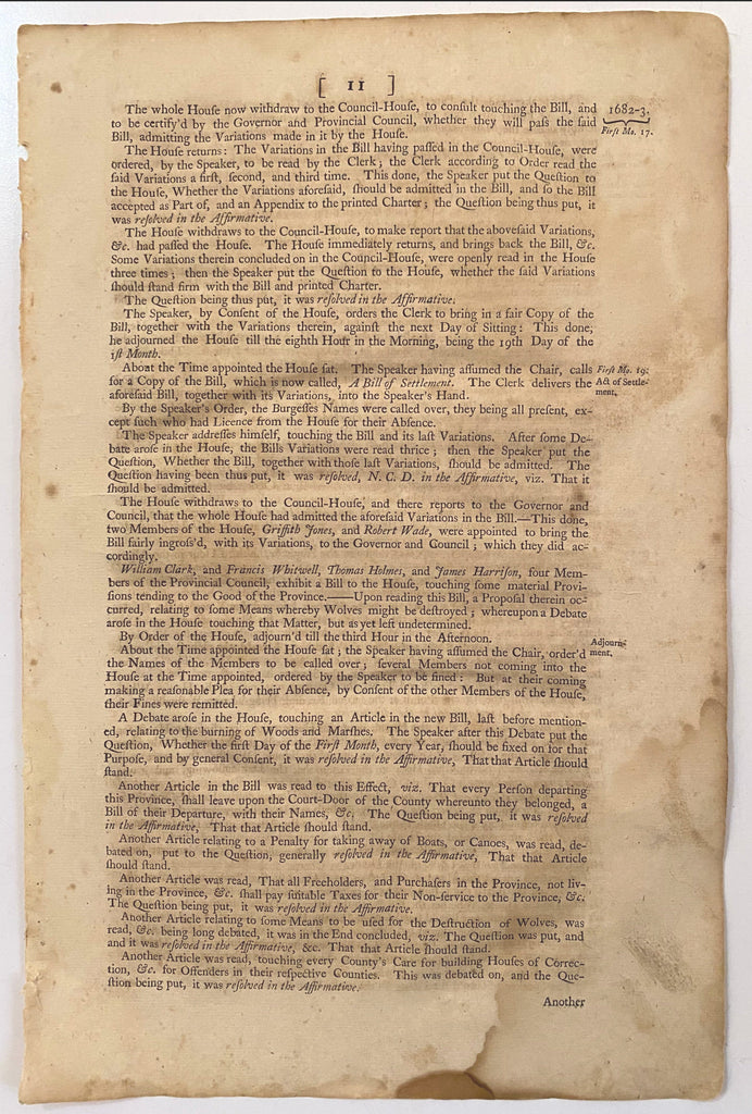 ACTUAL PAGE PRINTED BY BENJAMIN FRANKLIN IN 1752 - The History Gift Store