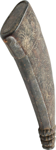 Scottish Pressed Horn Powder Flask. 17th Century - The History Gift Store