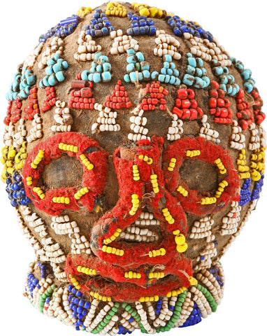 AFRICAN BEADED HEAD BATTLE TROPHY - The History Gift Store