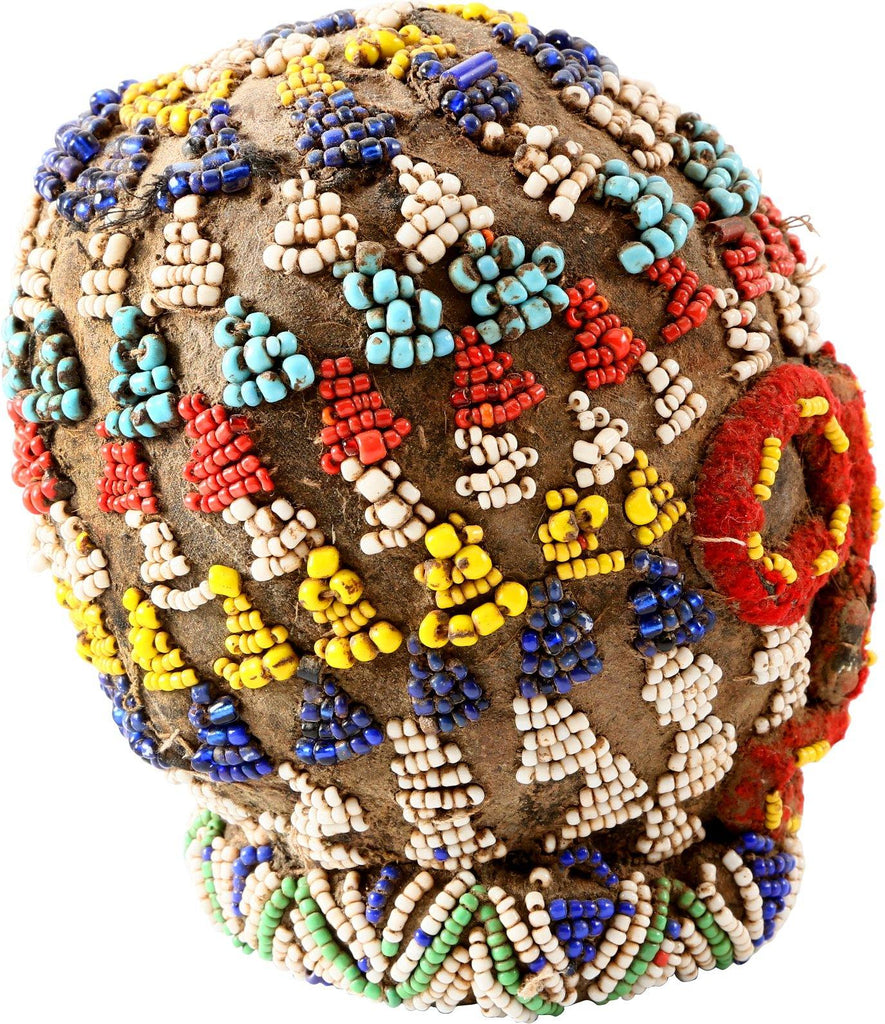 AFRICAN BEADED HEAD BATTLE TROPHY - The History Gift Store