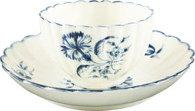 WORCESTER TEA BOWL AND UNDER BOWL C.1770. - The History Gift Store