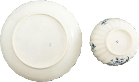 WORCESTER TEA BOWL AND UNDER BOWL C.1770. - The History Gift Store