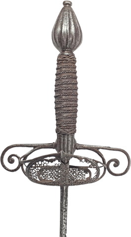 A FLAMBERGE OR DUELING RAPIER C.1620-45 ENGLISH OR DUTCH. - The History Gift Store