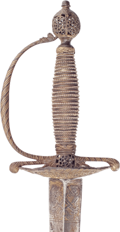 A VERY FINE ENGLISH IRON HILTED SMALLSWORD C.1745-60 - The History Gift Store