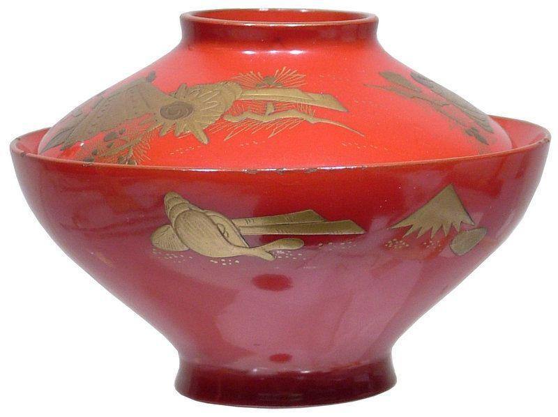 EDO PERIOD LACQUERED BOWL AND COVER - The History Gift Store