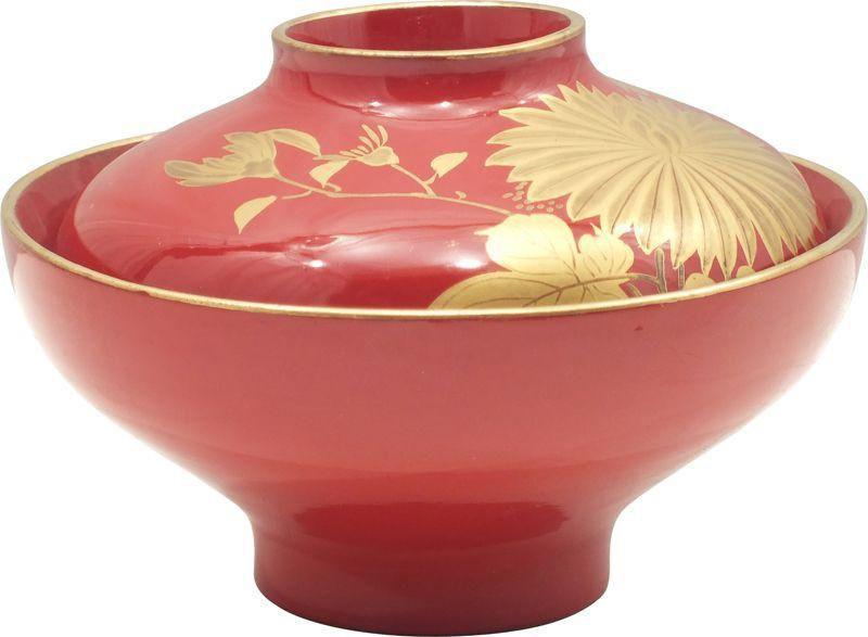 FINE JAPANESE LACQUERED COVERED BOWL - Fagan Arms