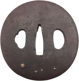 FINE LARGE OVAL IRON TSUBA - The History Gift Store