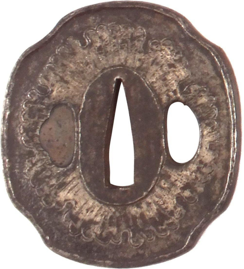 Indented Oval Form Iron Tsuba - The History Gift Store