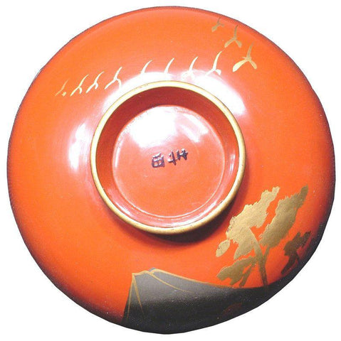 JAPANESE LACQUER BOWL WITH MOUNT FUJI - The History Gift Store
