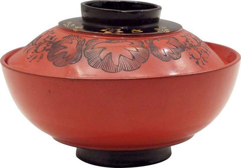 JAPANESE LACQUERED COVERED BOWL - The History Gift Store