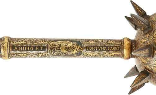 AN EXCEEDINGLY RARE ITALIAN GILT AND SILVERED MACE C.1560-75 - The History Gift Store