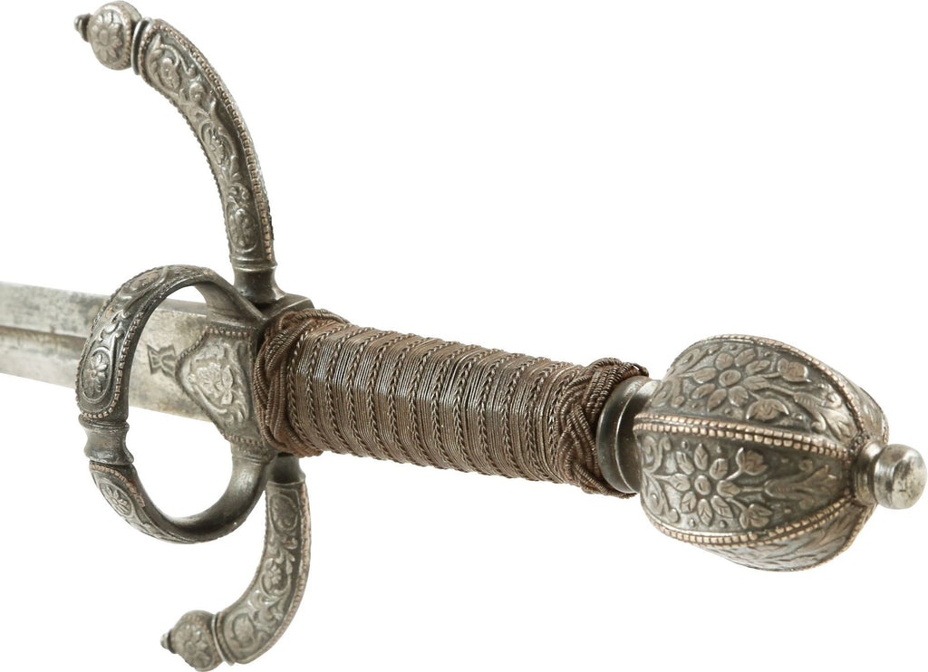 MAGNIFICENT SWEPT HILT RAPIER AND COMPANION LEFT HAND DAGGER - The History Gift Store