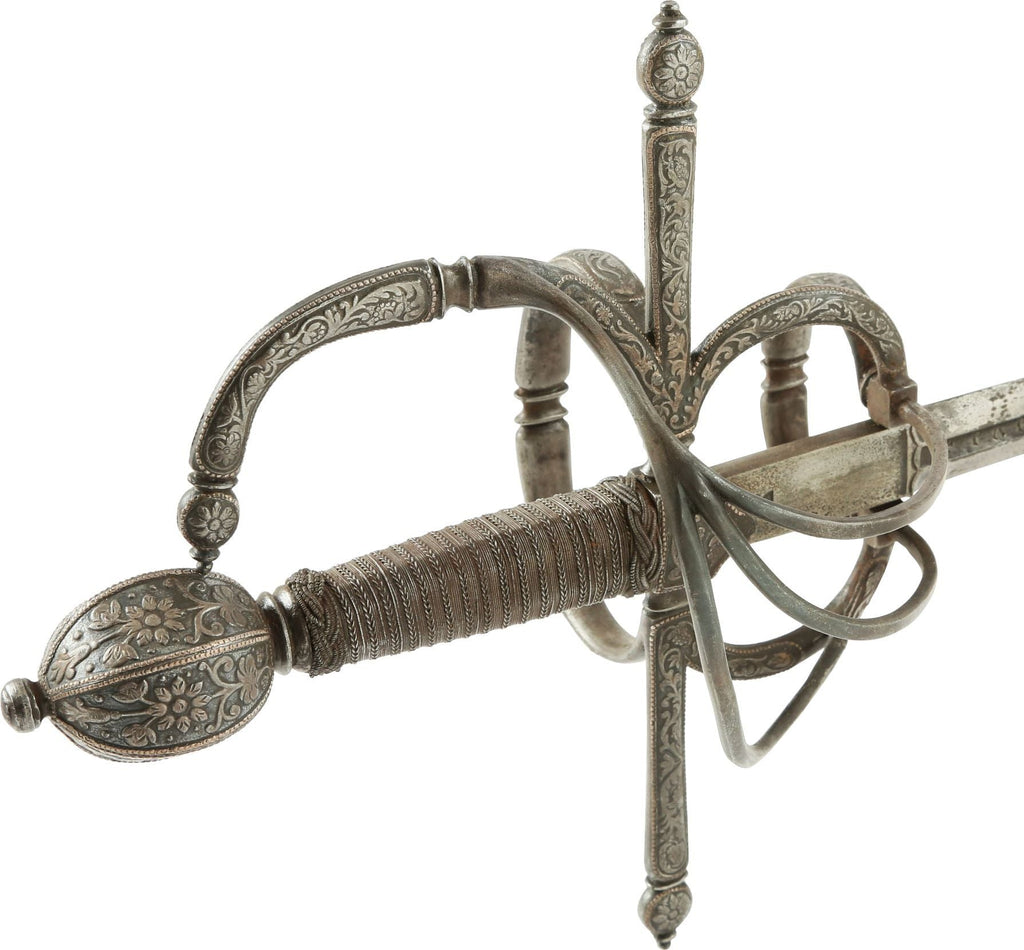 MAGNIFICENT SWEPT HILT RAPIER AND COMPANION LEFT HAND DAGGER - The History Gift Store