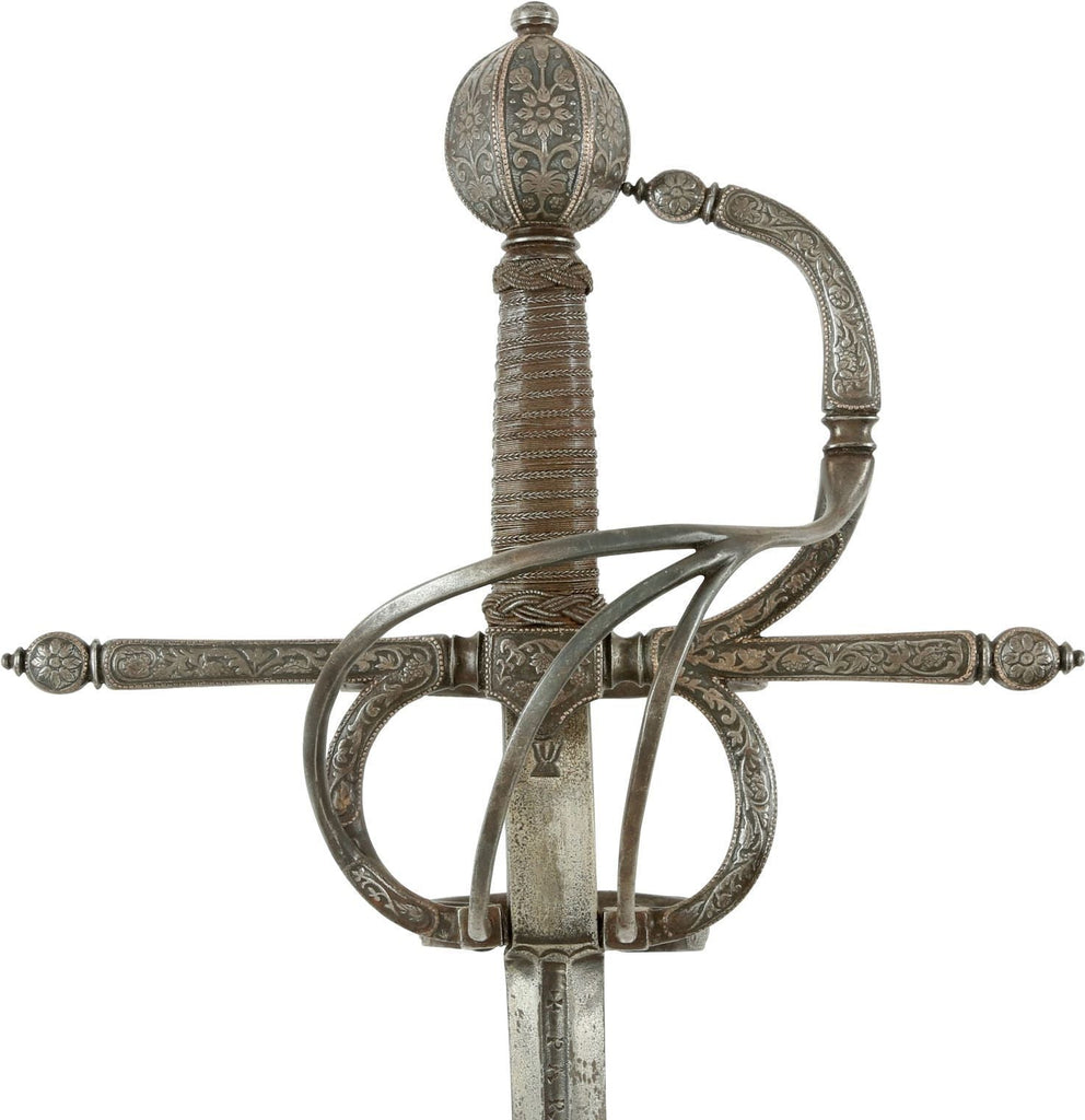 MAGNIFICENT SWEPT HILT RAPIER AND COMPANION LEFT HAND DAGGER - The History Gift Store