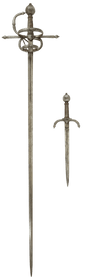 MAGNIFICENT SWEPT HILT RAPIER AND COMPANION LEFT HAND DAGGER - The History Gift Store