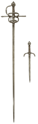 MAGNIFICENT SWEPT HILT RAPIER AND COMPANION LEFT HAND DAGGER - The History Gift Store