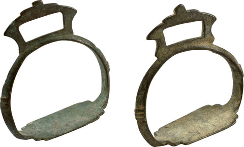 PAIR OF INDOPERSIAN BRASS STIRRUPS - The History Gift Store