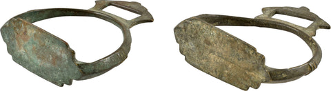 PAIR OF INDOPERSIAN BRASS STIRRUPS - The History Gift Store