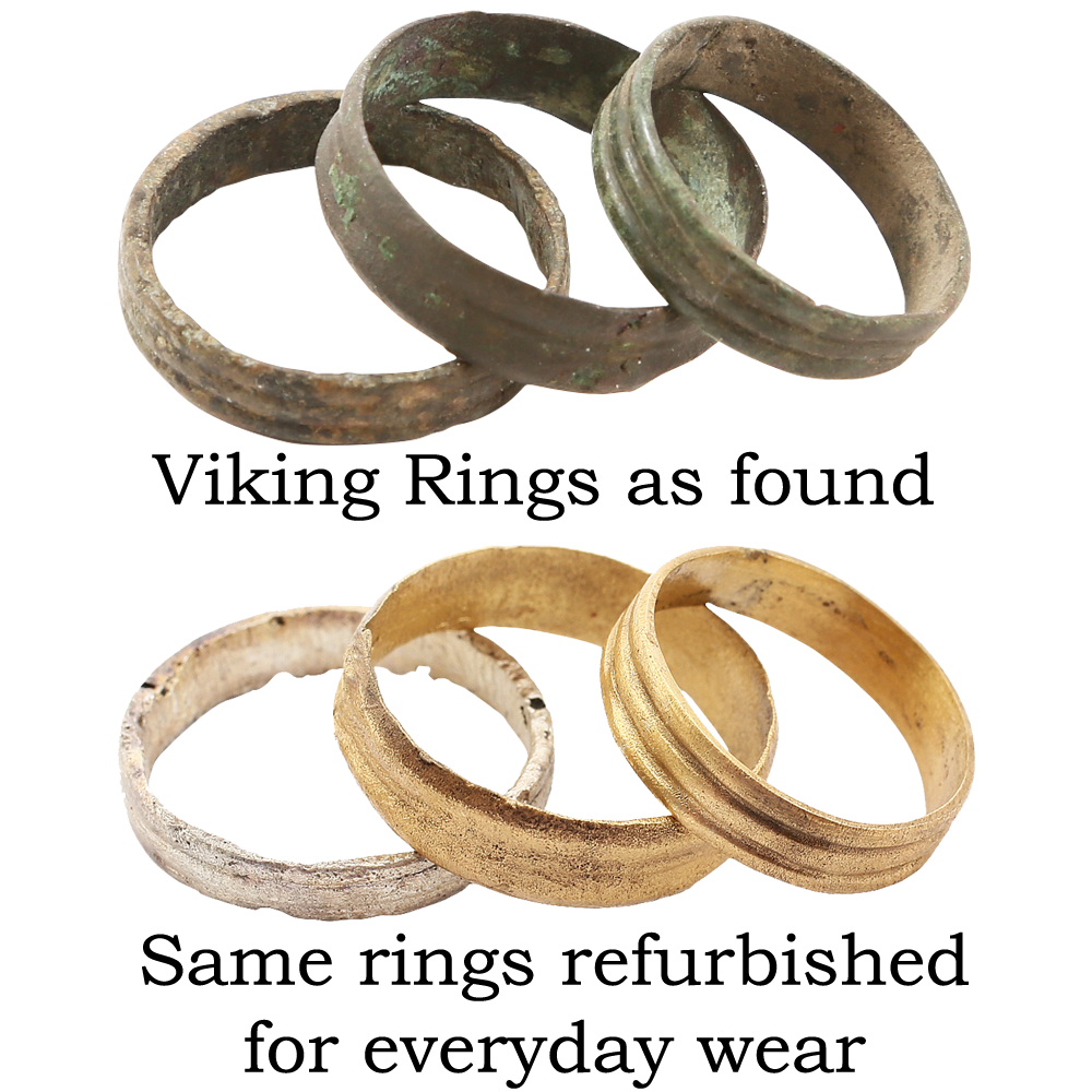 ANCIENT VIKING WEDDING RING C.850-1050 AD SIZE 11 3/4 - Fagan Arms